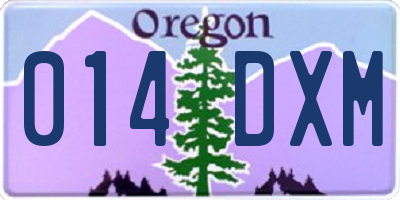 OR license plate 014DXM