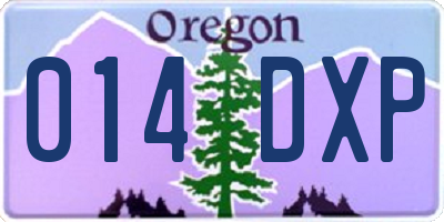OR license plate 014DXP