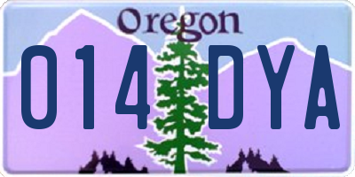 OR license plate 014DYA