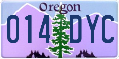 OR license plate 014DYC