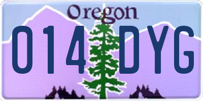 OR license plate 014DYG