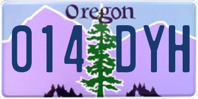 OR license plate 014DYH