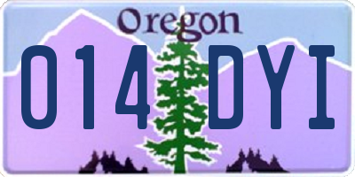 OR license plate 014DYI