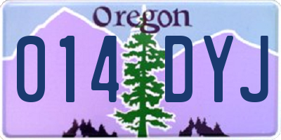 OR license plate 014DYJ