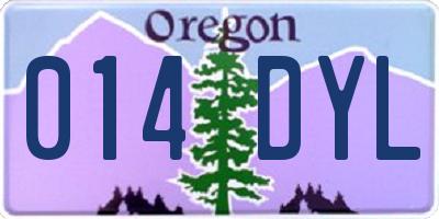 OR license plate 014DYL