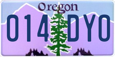 OR license plate 014DYO