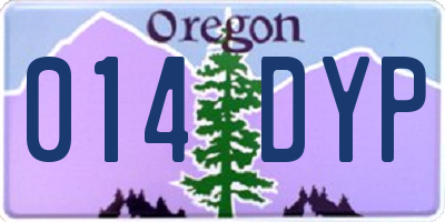OR license plate 014DYP