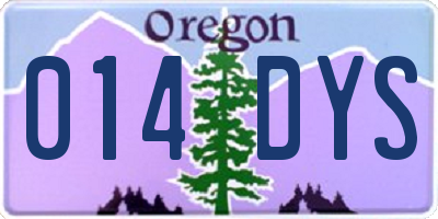 OR license plate 014DYS