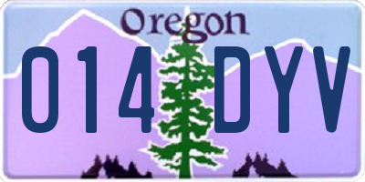 OR license plate 014DYV