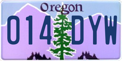 OR license plate 014DYW