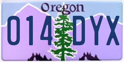 OR license plate 014DYX