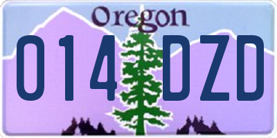 OR license plate 014DZD