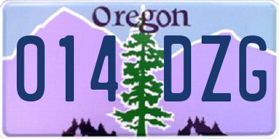 OR license plate 014DZG