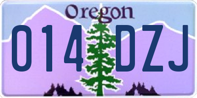 OR license plate 014DZJ