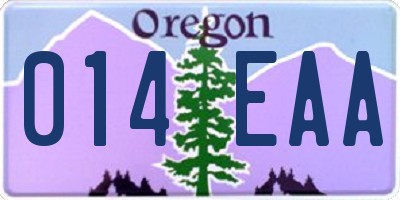 OR license plate 014EAA