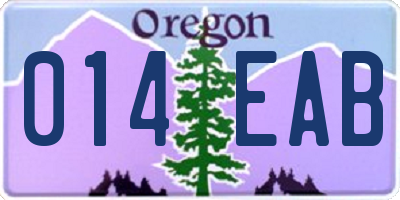 OR license plate 014EAB