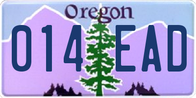 OR license plate 014EAD