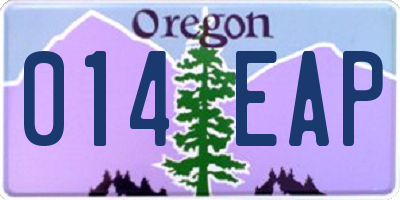 OR license plate 014EAP