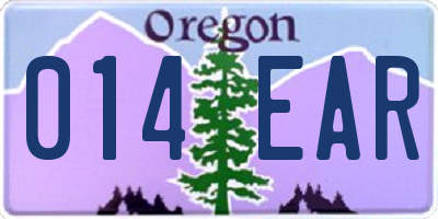 OR license plate 014EAR
