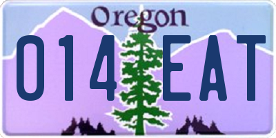OR license plate 014EAT