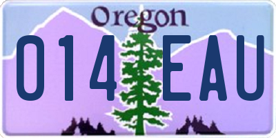 OR license plate 014EAU