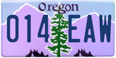 OR license plate 014EAW