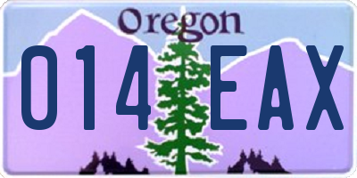 OR license plate 014EAX