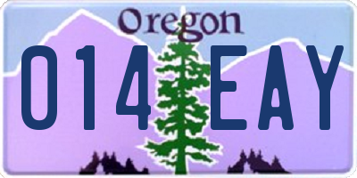 OR license plate 014EAY