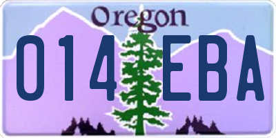 OR license plate 014EBA