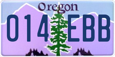 OR license plate 014EBB