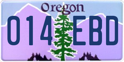 OR license plate 014EBD