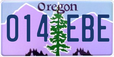 OR license plate 014EBE