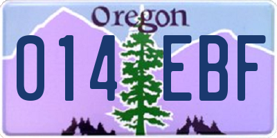OR license plate 014EBF