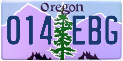 OR license plate 014EBG