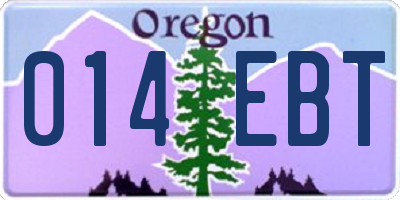 OR license plate 014EBT