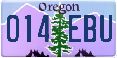 OR license plate 014EBU