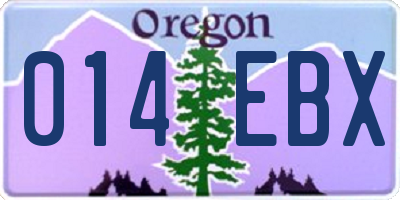 OR license plate 014EBX