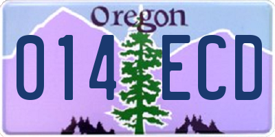 OR license plate 014ECD