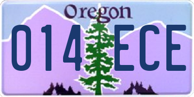 OR license plate 014ECE