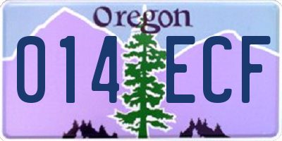 OR license plate 014ECF