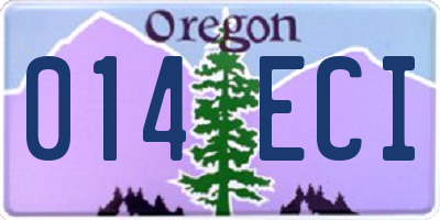 OR license plate 014ECI