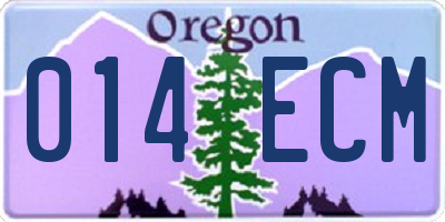 OR license plate 014ECM