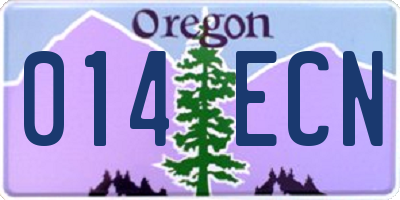 OR license plate 014ECN