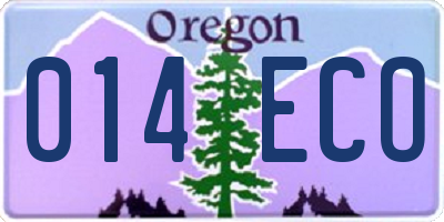 OR license plate 014ECO
