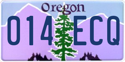 OR license plate 014ECQ