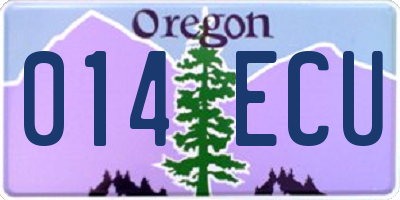 OR license plate 014ECU