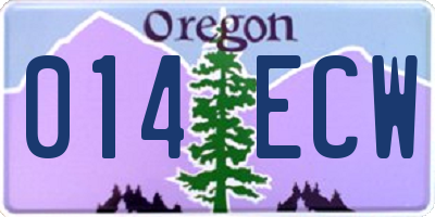 OR license plate 014ECW