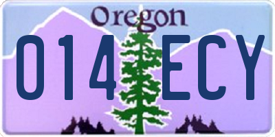 OR license plate 014ECY
