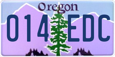 OR license plate 014EDC