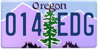 OR license plate 014EDG